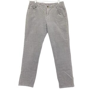 Pendleton Women's Corduroy Pants Size 14 Mid Rise Stretch Grey Straight Leg